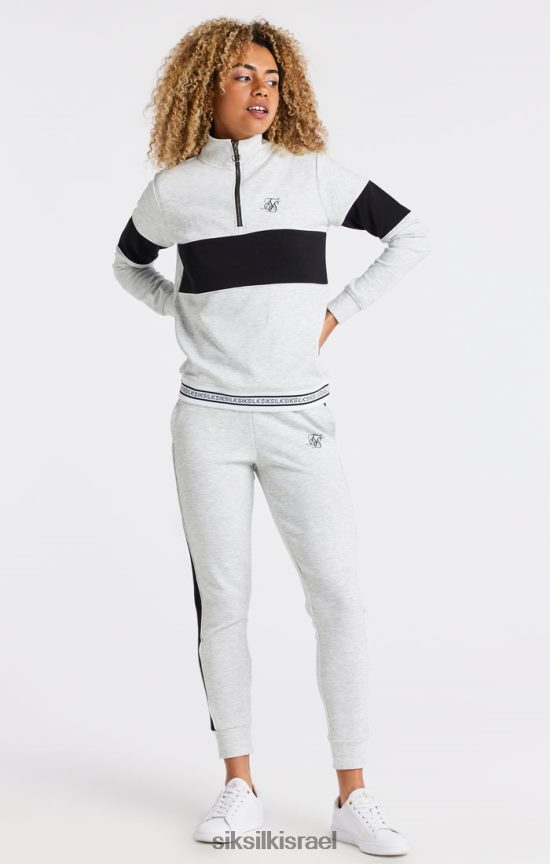 SikSilk לבוש 008V2F118 חלק עליון חוואר אפור 1/4 רוכסן נשים