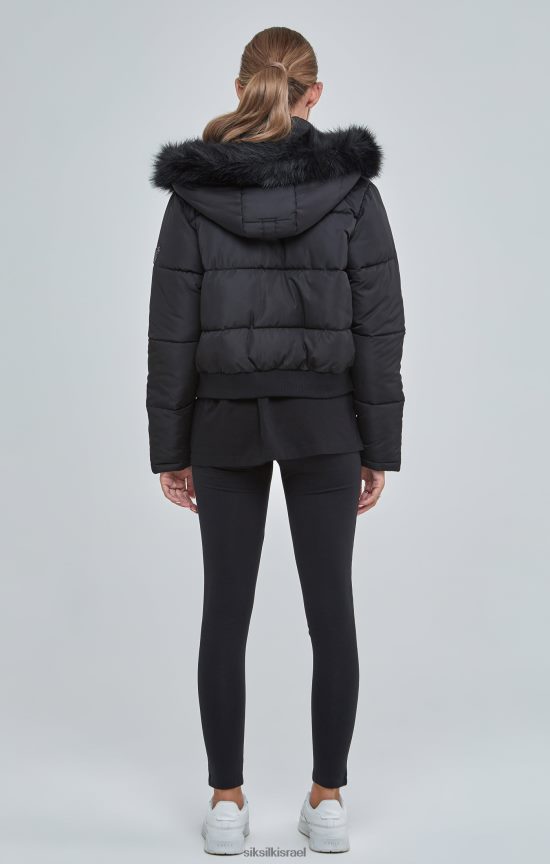 SikSilk לבוש 008V2F127 פארקה קצוצה שחורה נשים