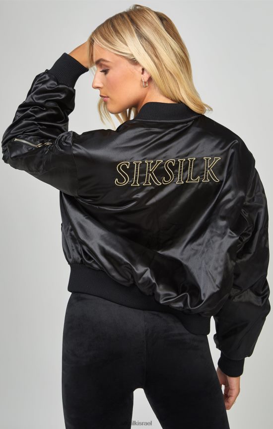 SikSilk לבוש 008V2F136 מעיל בומבר גדול ברק גבוה נשים