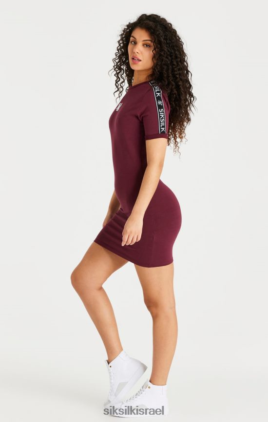 SikSilk לבוש 008V2F141 שמלת bodycon עם סרט בורדו נשים