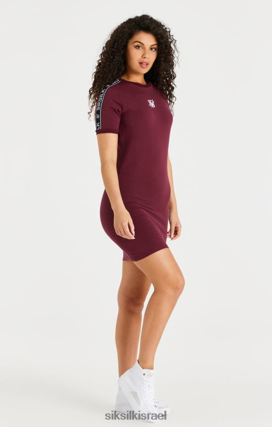 SikSilk לבוש 008V2F141 שמלת bodycon עם סרט בורדו נשים