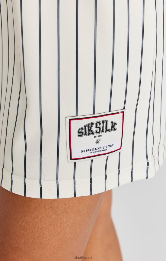 SikSilk לבוש 008V2F144 שמלת פסי סיכה של ecru כדורסל נשים