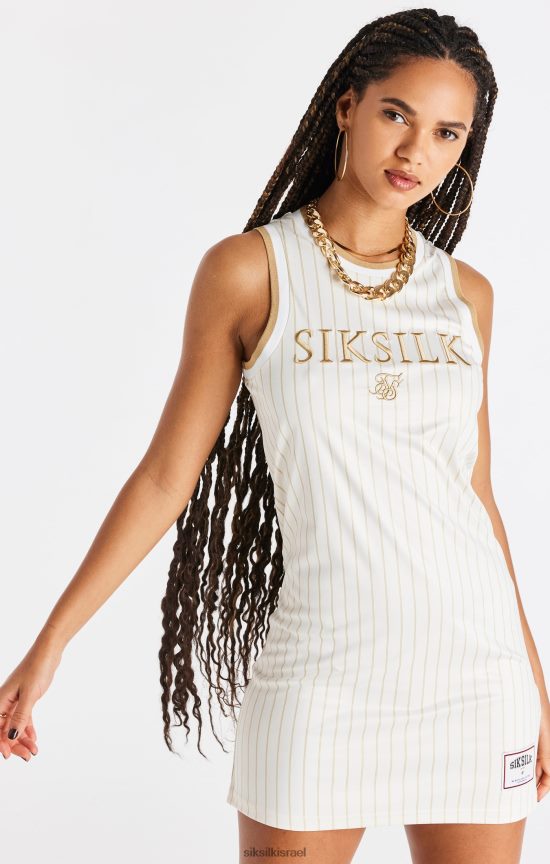 SikSilk לבוש 008V2F150 שמלת כדורסל יוקרתית - אקרו וזהב נשים