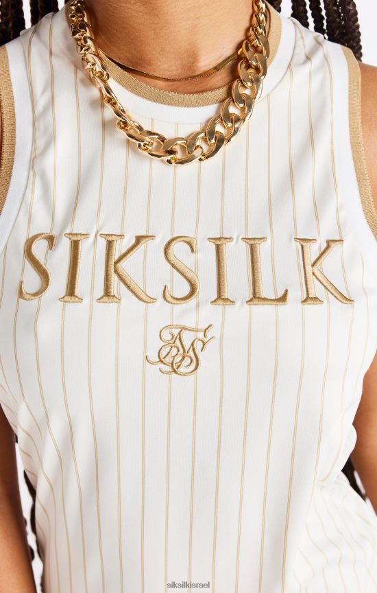 SikSilk לבוש 008V2F150 שמלת כדורסל יוקרתית - אקרו וזהב נשים