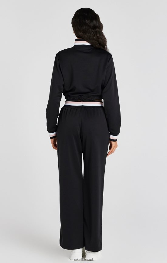 SikSilk לבוש 008V2F158 מכנסי טרנינג שחורים עם רגליים רחבות נשים