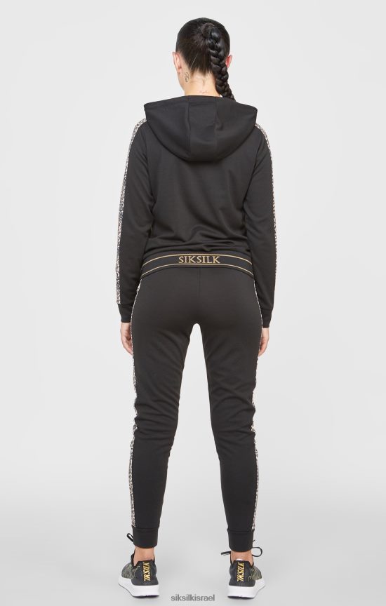 SikSilk לבוש 008V2F174 מכנסי מסלול דפוס נמר שחור נשים