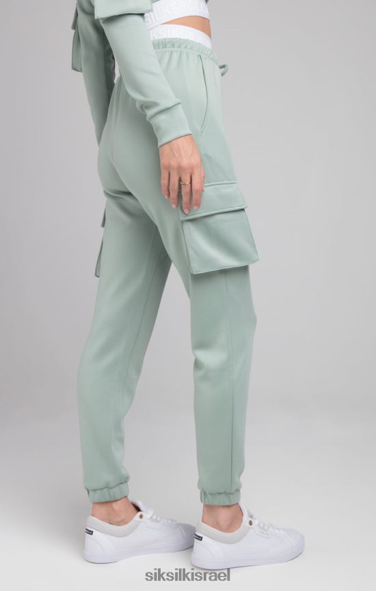 SikSilk לבוש 008V2F176 מכנסי מסלול קרגו טייפ - מרווה נשים