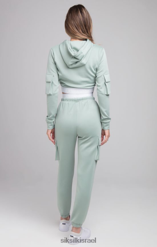 SikSilk לבוש 008V2F176 מכנסי מסלול קרגו טייפ - מרווה נשים