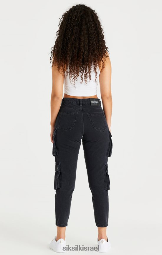 SikSilk לבוש 008V2F187 מטענים בצבע ג'ינס שחור נשים