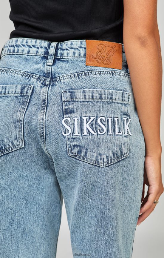 SikSilk לבוש 008V2F190 ג'ינס אמא רקום בכביסה תכלת נשים