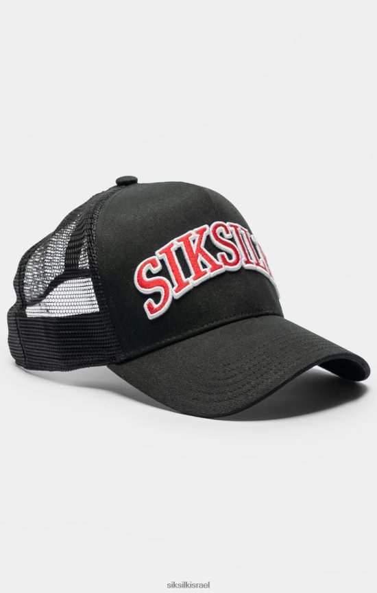 SikSilk אבזר 008V2F225 כובע משאית עם צללית רשת שחורה לִשְׁנֵי הַמִינִים