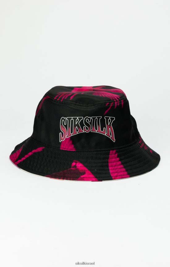 SikSilk אבזר 008V2F232 כובע דלי שחור הפיך מודפס לִשְׁנֵי הַמִינִים