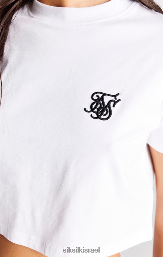 SikSilk לבוש 008V2F24 חולצת טריקו לבנה בהתאמה לקופסה חיונית נשים