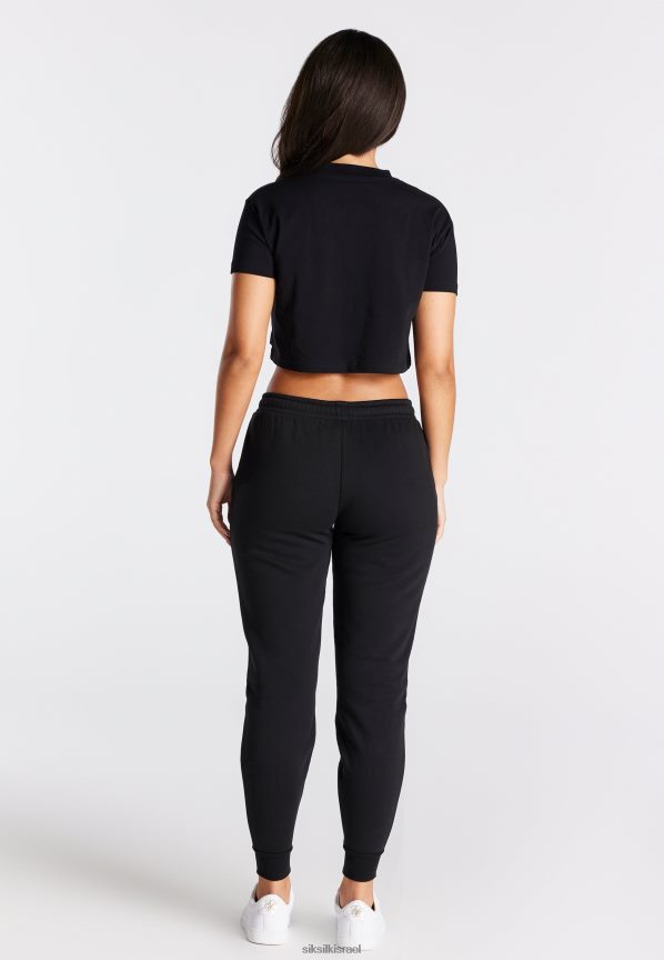 SikSilk לבוש 008V2F25 חולצת טריקו שחורה בהתאמה לקופסה חיונית נשים