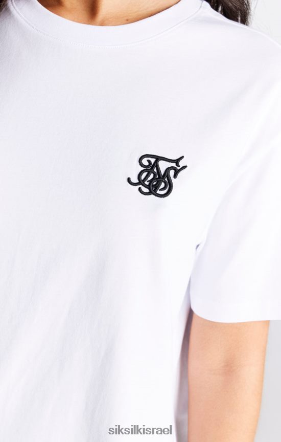 SikSilk לבוש 008V2F27 חולצת טריקו לבן חיוני של החבר נשים