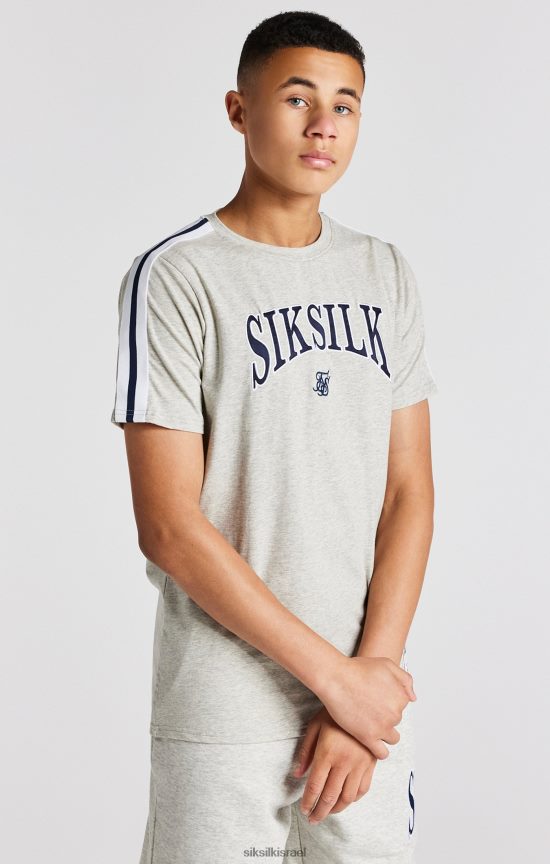 SikSilk לבוש 008V2F283 חולצת טריקו אפורה של אוניברסיטת מרל בנים