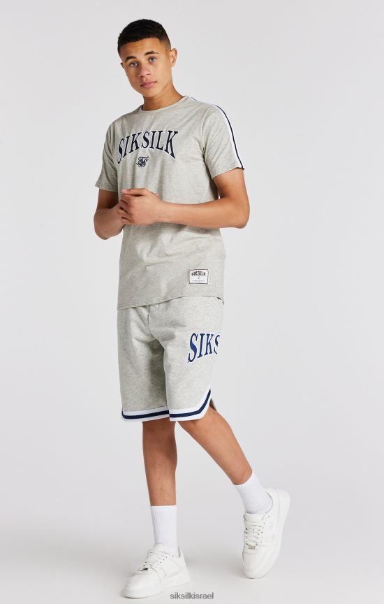 SikSilk לבוש 008V2F283 חולצת טריקו אפורה של אוניברסיטת מרל בנים
