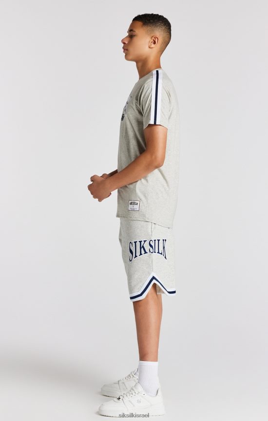 SikSilk לבוש 008V2F283 חולצת טריקו אפורה של אוניברסיטת מרל בנים