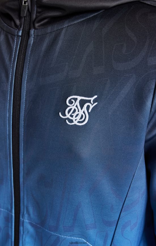 SikSilk לבוש 008V2F293 קפוצ'ון עם רוכסן דהייה כחול בנים