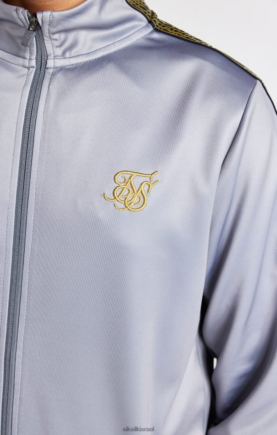 SikSilk לבוש 008V2F295 רוכסן דרך צוואר משפך מודבק באפור בנים