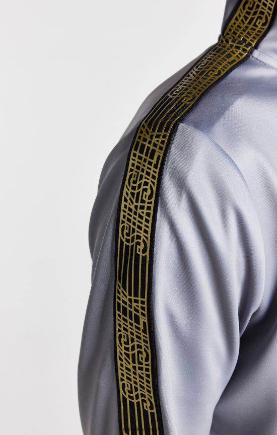 SikSilk לבוש 008V2F295 רוכסן דרך צוואר משפך מודבק באפור בנים