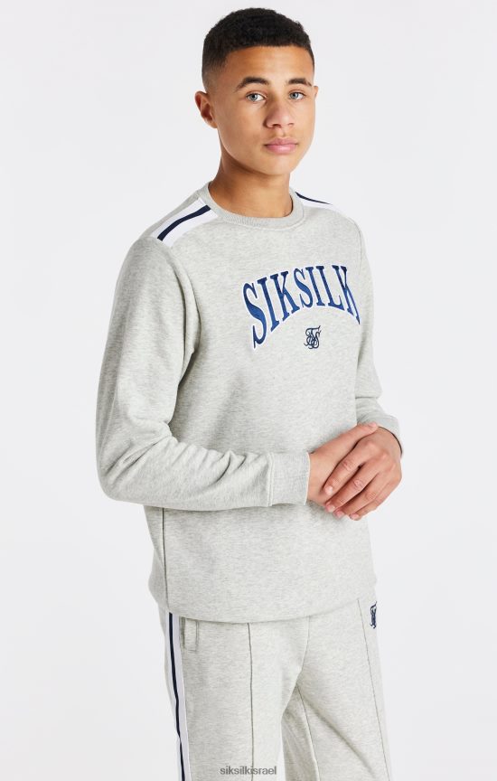 SikSilk לבוש 008V2F296 סווטשירט גריי marl ורסיטי צוות בנים