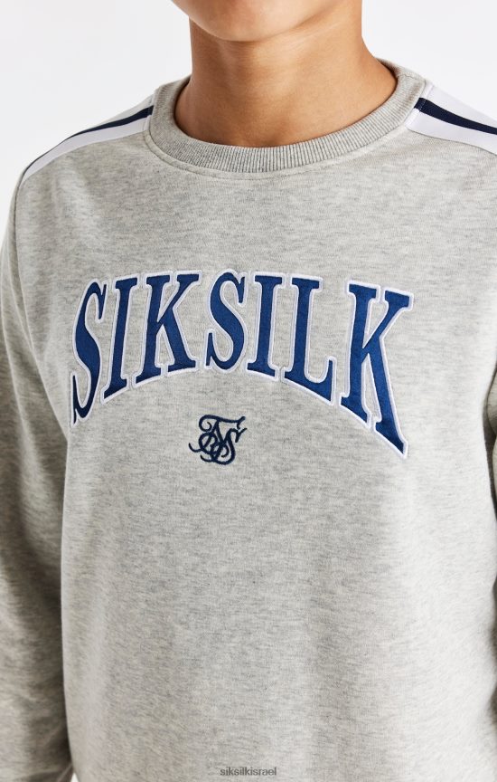 SikSilk לבוש 008V2F296 סווטשירט גריי marl ורסיטי צוות בנים