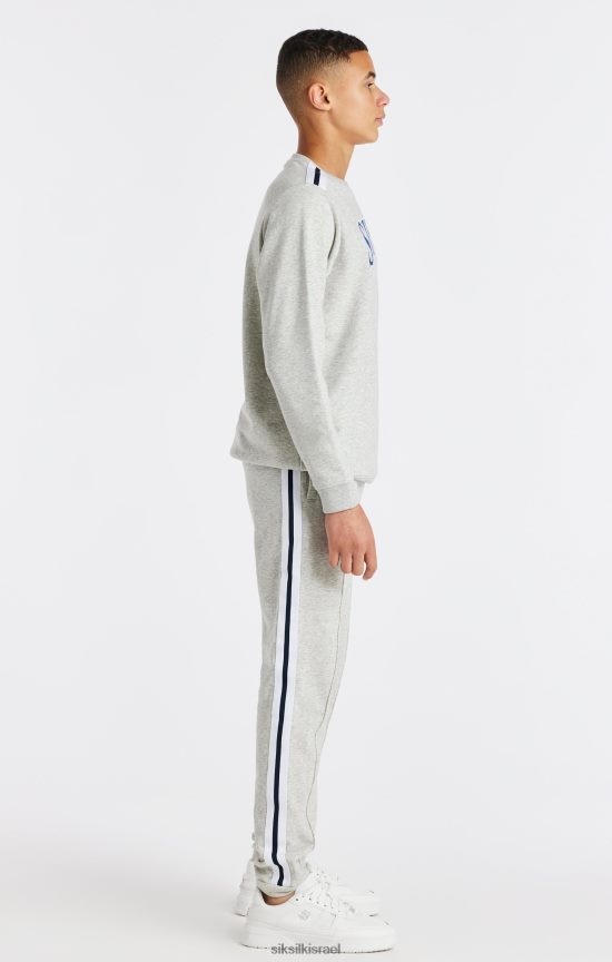 SikSilk לבוש 008V2F296 סווטשירט גריי marl ורסיטי צוות בנים