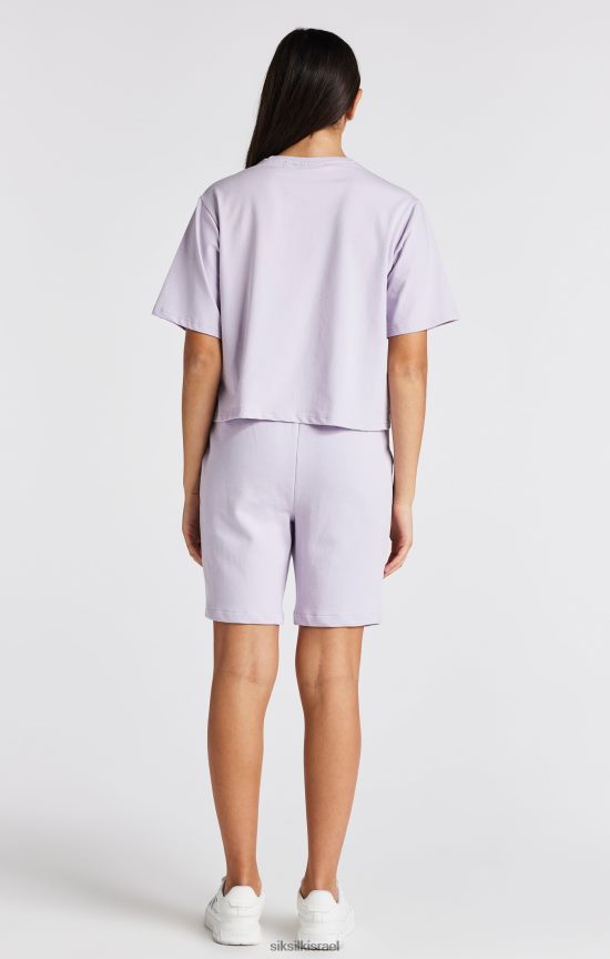 SikSilk לבוש 008V2F327 חולצת טריקו סגולה של לוגו אוניברסיטה בנות