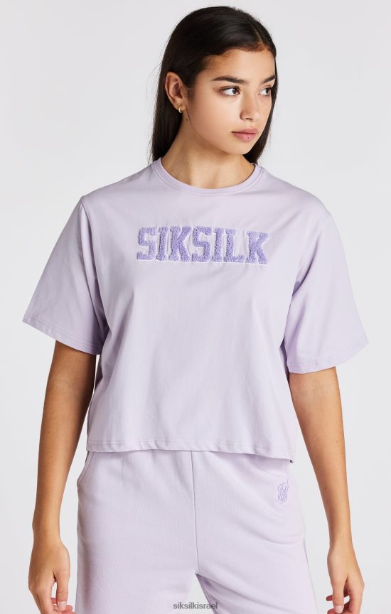 SikSilk לבוש 008V2F327 חולצת טריקו סגולה של לוגו אוניברסיטה בנות