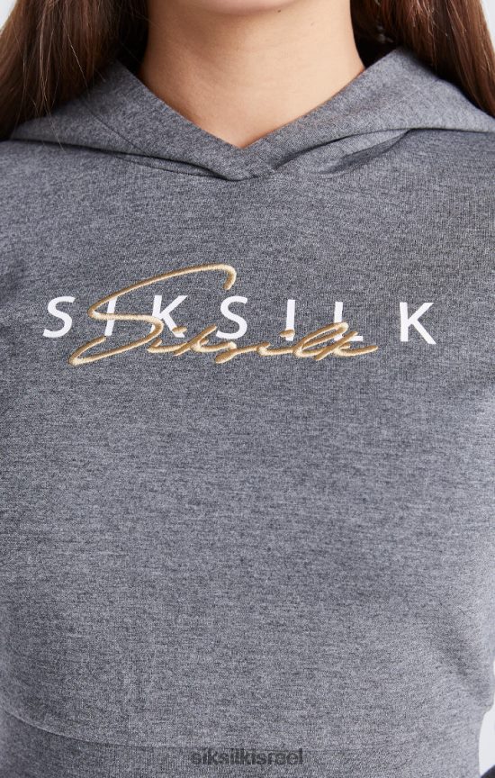 SikSilk לבוש 008V2F329 חלק עליון רצועת חוואר אפור בנות