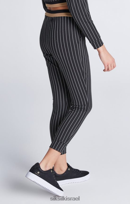 SikSilk לבוש 008V2F337 קפוצ'ון קצוץ בפס בייסבול שחור בנות