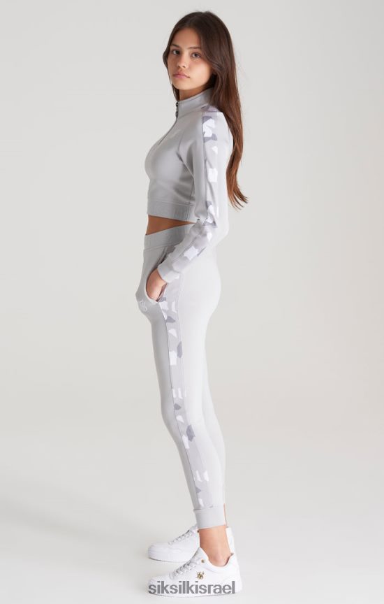 SikSilk לבוש 008V2F338 חלק עליון רצועה אפור עם פאנל קמו בנות