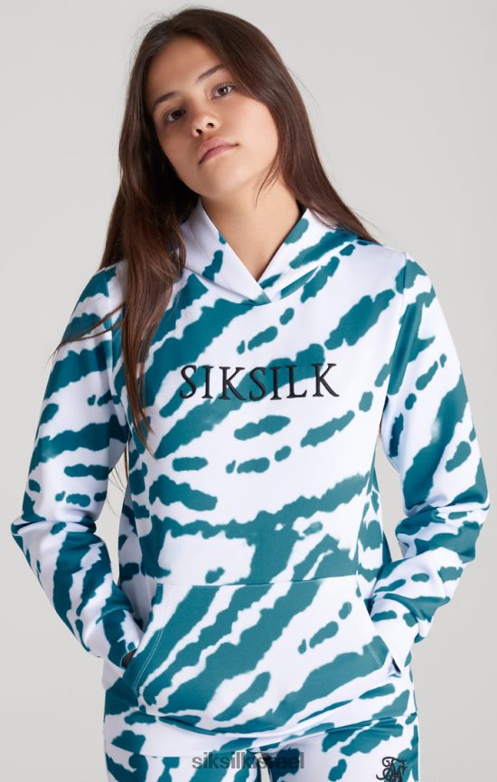 SikSilk לבוש 008V2F339 קפוצ'ון צבע עניבה לבנה בנות