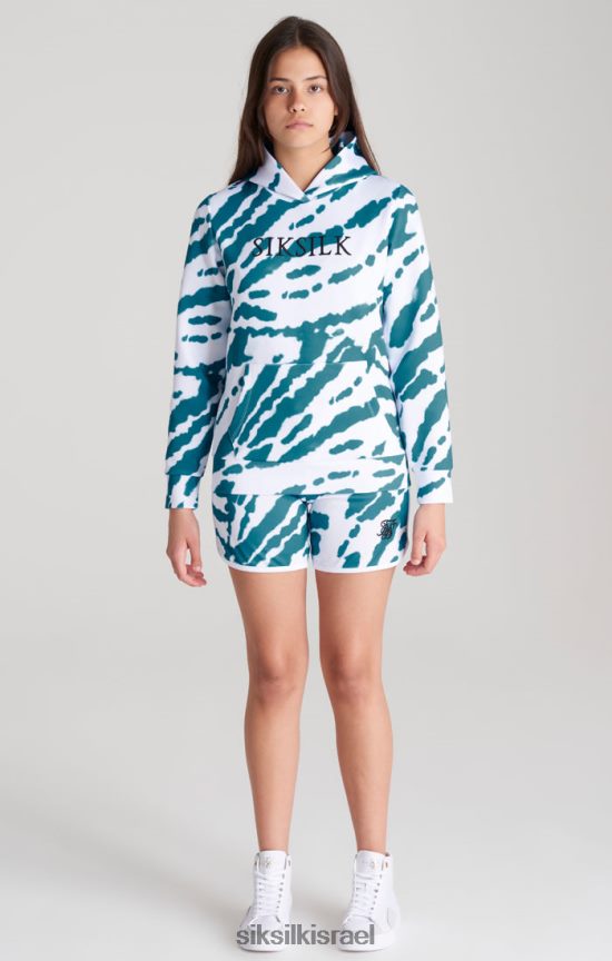 SikSilk לבוש 008V2F339 קפוצ'ון צבע עניבה לבנה בנות