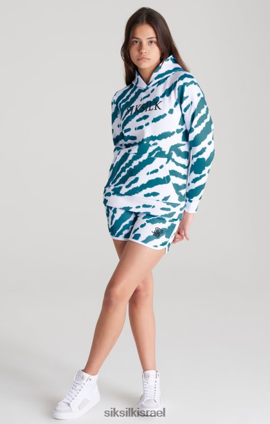 SikSilk לבוש 008V2F339 קפוצ'ון צבע עניבה לבנה בנות