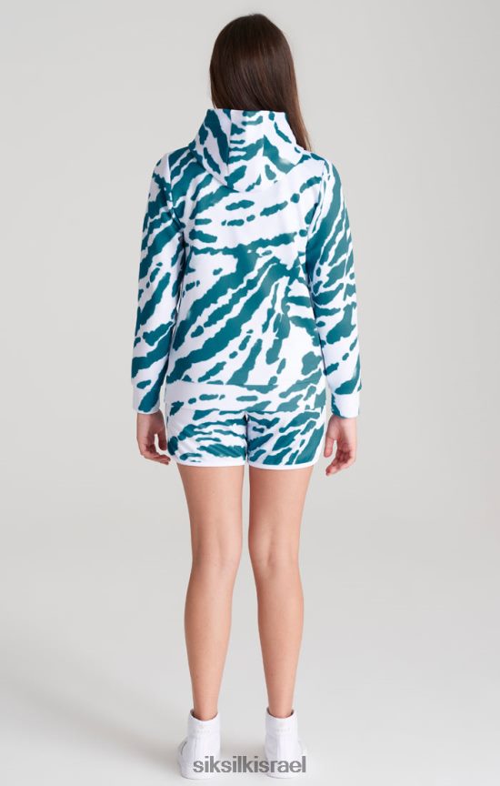 SikSilk לבוש 008V2F339 קפוצ'ון צבע עניבה לבנה בנות