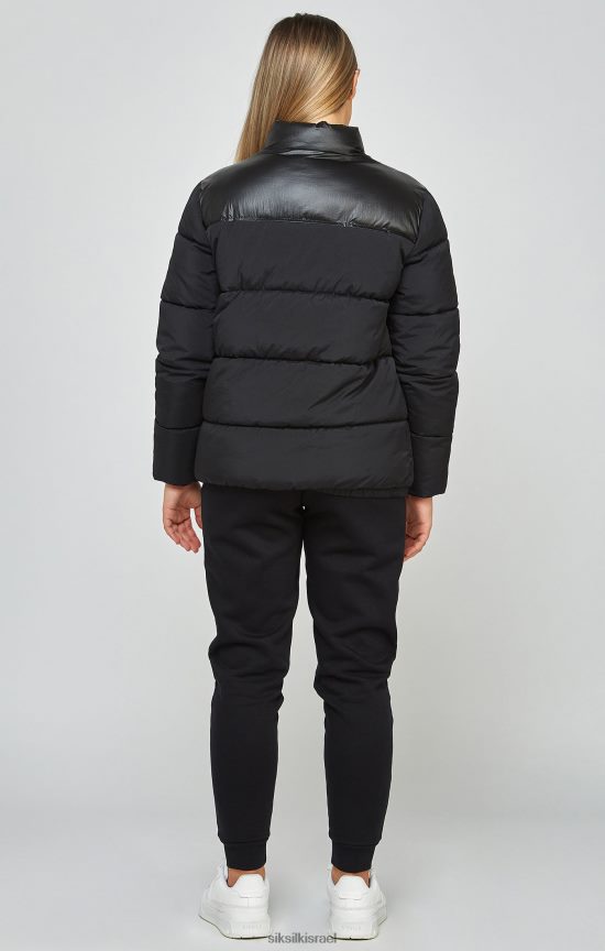 SikSilk לבוש 008V2F340 ז'קט בועות עם רוכסן שחור בנות