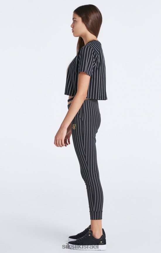 SikSilk לבוש 008V2F348 ג'וגר פס בייסבול שחור בנות