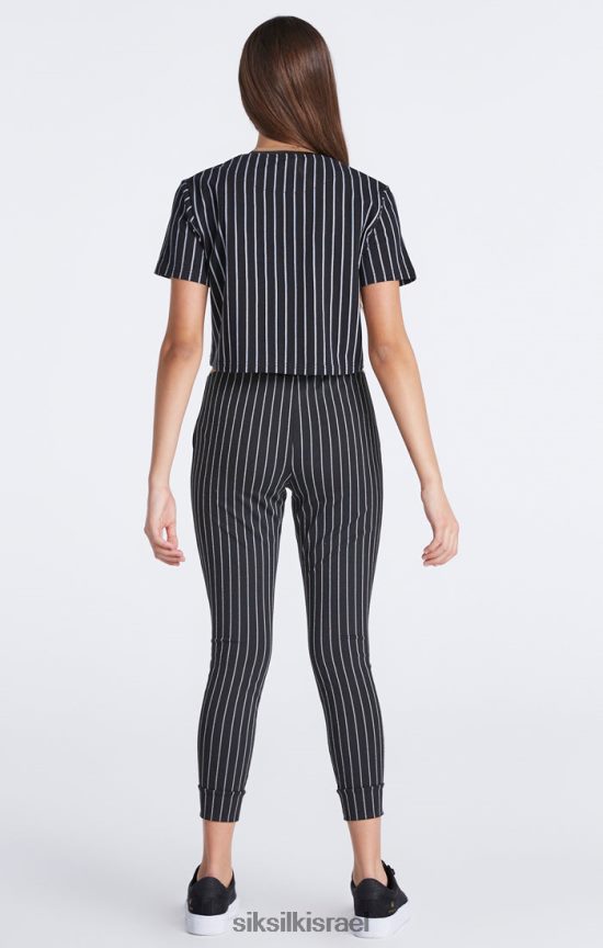 SikSilk לבוש 008V2F348 ג'וגר פס בייסבול שחור בנות