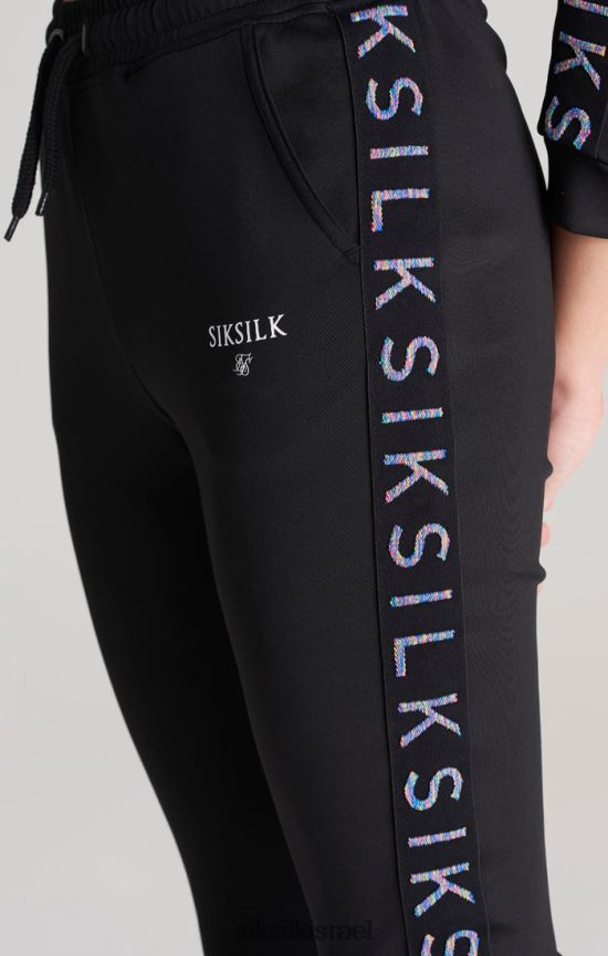 SikSilk לבוש 008V2F349 מכנסי ספורט שחור מודבקים בנות