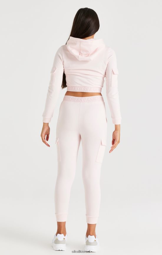 SikSilk לבוש 008V2F351 מכנסי קרגו מודבקים - ורוד בנות