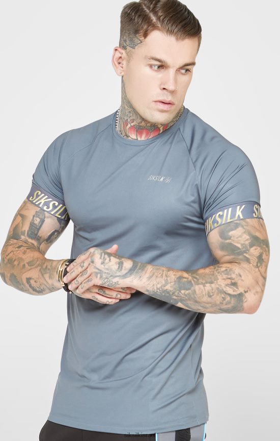 SikSilk לבוש 008V2F365 חולצת טריקו ספורט טק פחם גברים