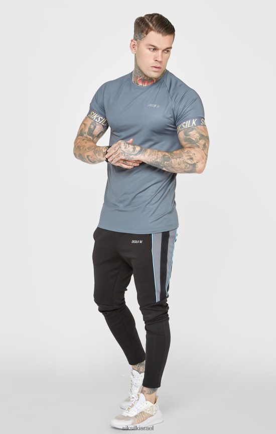 SikSilk לבוש 008V2F365 חולצת טריקו ספורט טק פחם גברים