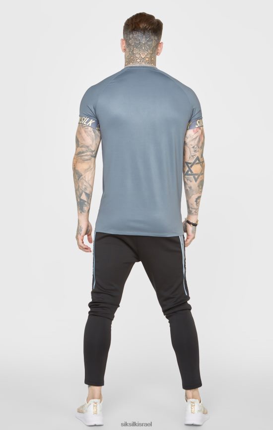 SikSilk לבוש 008V2F365 חולצת טריקו ספורט טק פחם גברים