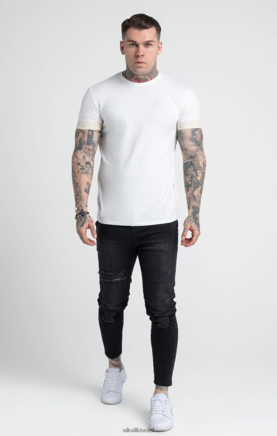SikSilk לבוש 008V2F367 חולצת טריקו עם שרוול אלסטי אקרו גברים
