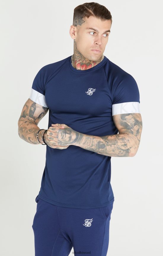 SikSilk לבוש 008V2F369 חולצת טריקו אלסטית עם שרוול כהה גברים