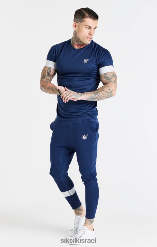 SikSilk לבוש 008V2F369 חולצת טריקו אלסטית עם שרוול כהה גברים