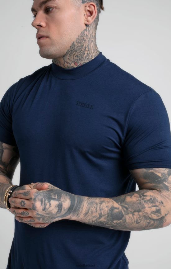 SikSilk לבוש 008V2F379 חולצת טריקו עם צווארון גבוה גברים