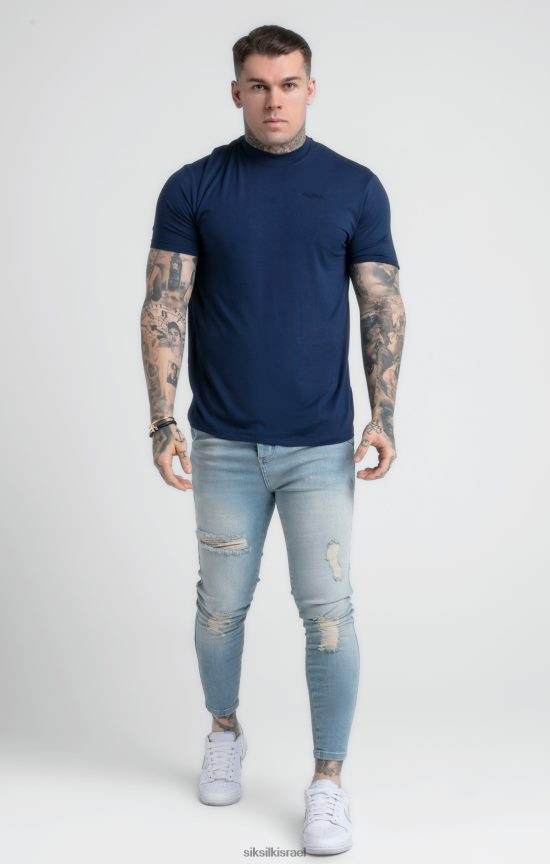 SikSilk לבוש 008V2F379 חולצת טריקו עם צווארון גבוה גברים